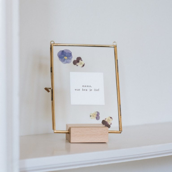 Lijst met droogbloemen goud - mama, wat ben je lief